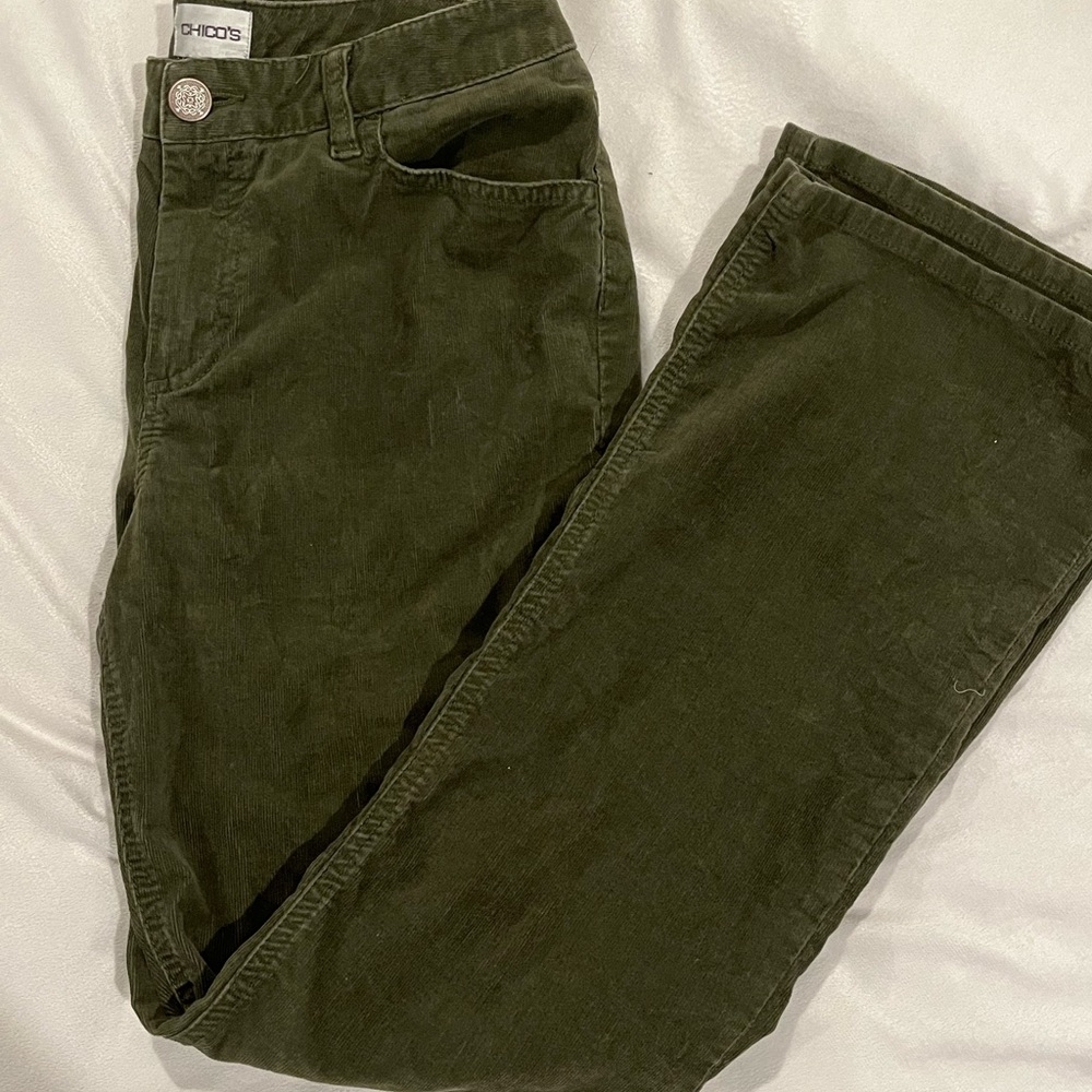 Green corduroy pants
